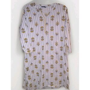 Zudio‎ Sz XL 100% Cotton and Linen Shirt Tunic Dress Kurta Boho